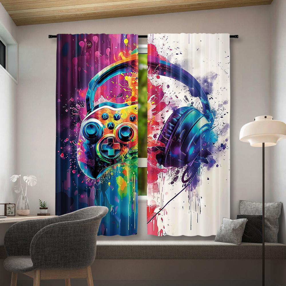 Gaming Controller Curtains Hea - Office Tech Design review and price