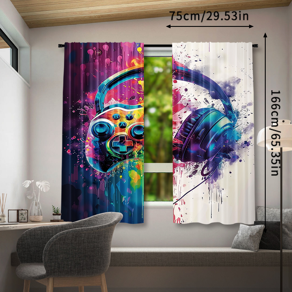 Gaming Controller Curtains Hea - Office Tech Design review and price